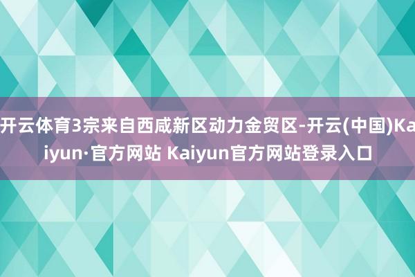 开云体育3宗来自西咸新区动力金贸区-开云(中国)Kaiyun·官方网站 Kaiyun官方网站登录入口